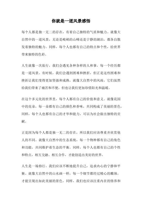 你就是一道风景感悟