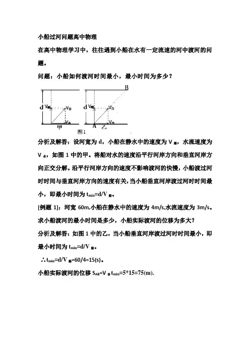 小船过河问题高中物理