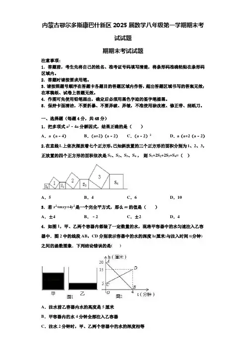 内蒙古鄂尔多斯康巴什新区2025届数学八年级第一学期期末考试试题含解析