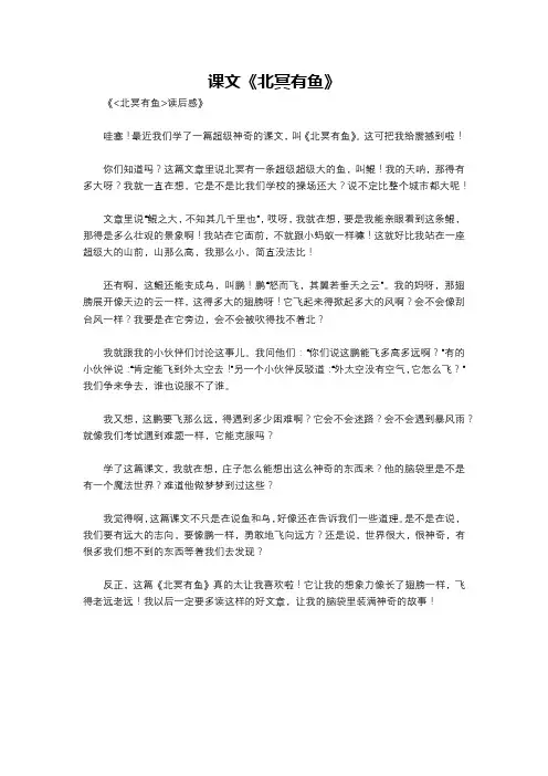 课文《北冥有鱼》
