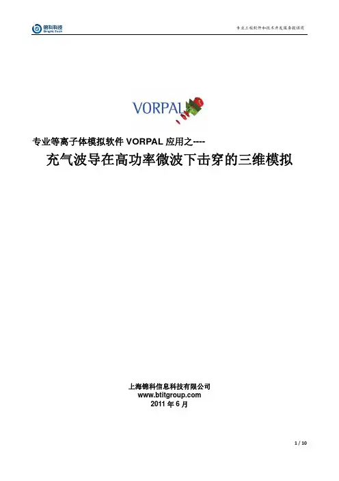 高功率微波波导击穿模拟VORPAL