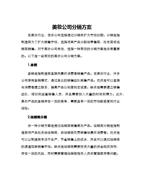 美妆公司分销方案