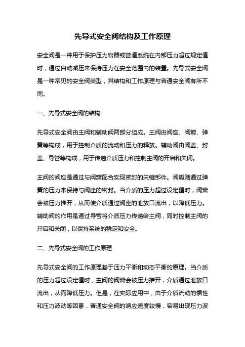 先导式安全阀结构及工作原理
