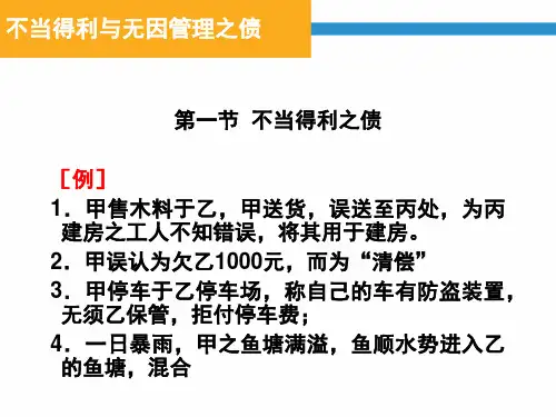 债法(不当得利之债)-无因管理、不当得利