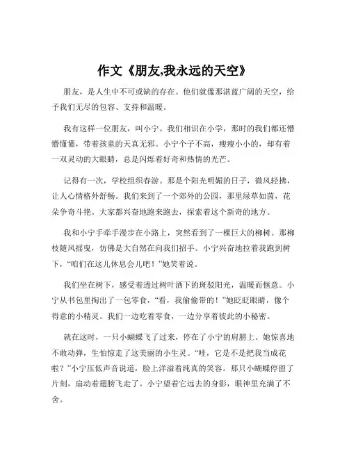 作文《朋友,我永远的天空》