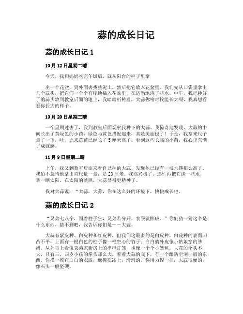 蒜的成长日记