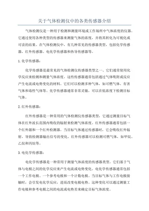 关于气体检测仪中的各类传感器介绍