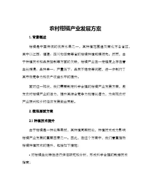 农村柑橘产业发展方案