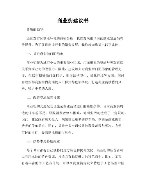 商业街建议书