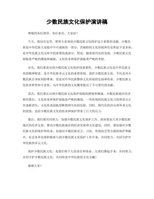 少数民族文化保护演讲稿