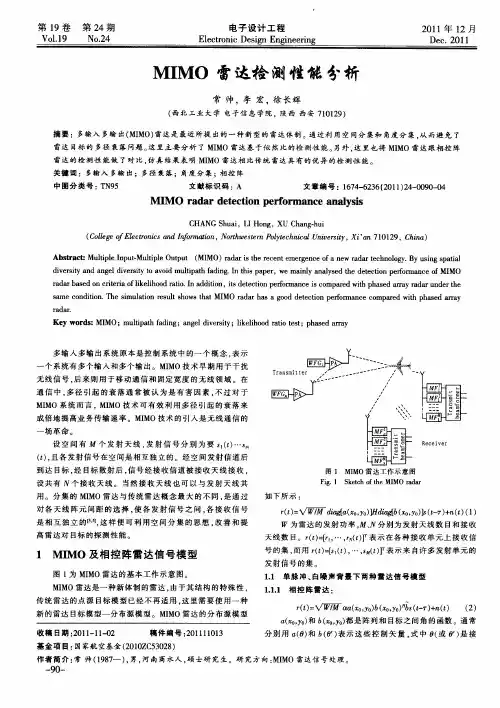 MIMO雷达检测性能分析