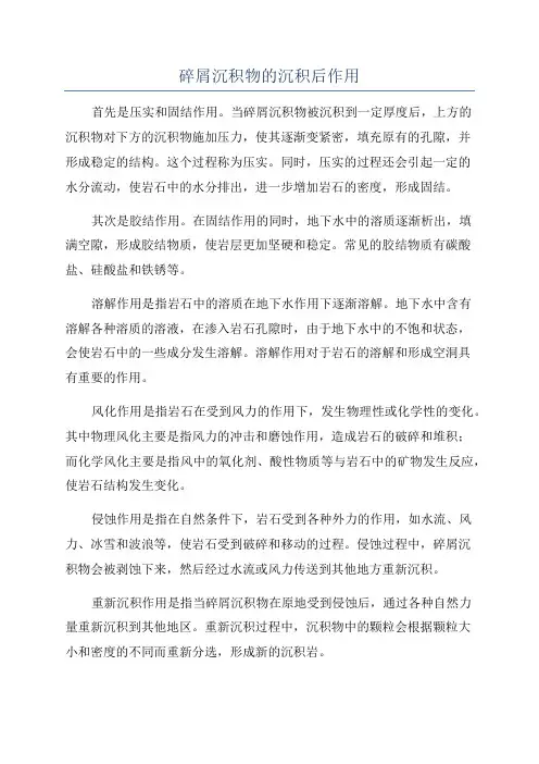 碎屑沉积物的沉积后作用