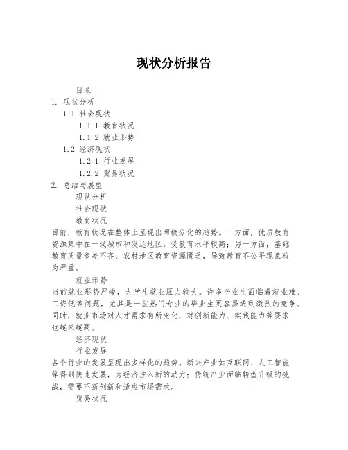 现状分析报告