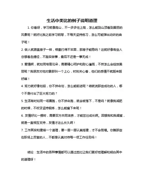 生活中类比的例子说明道理