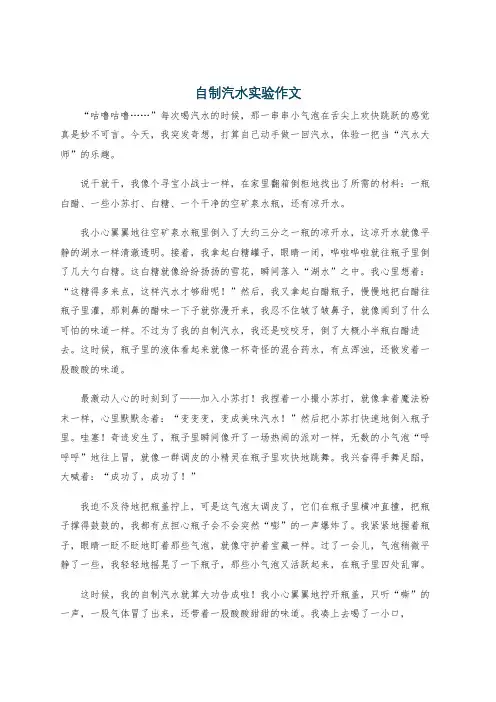 自制汽水实验作文
