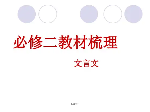 高中语文必修二教材梳理——文言文ppt