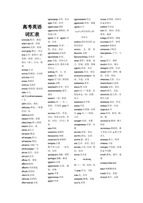 高考高频词汇完整版已整理