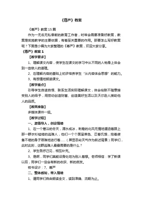 《尊严》教案