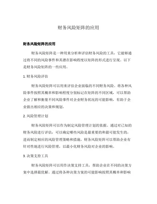 财务风险矩阵的应用