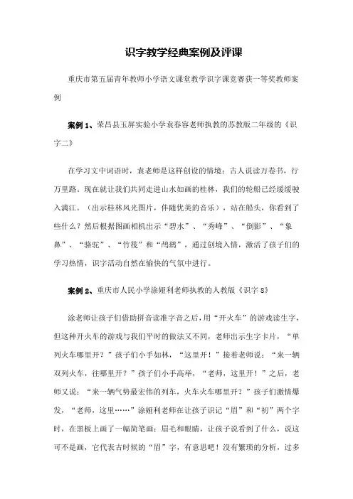 识字教学经典案例