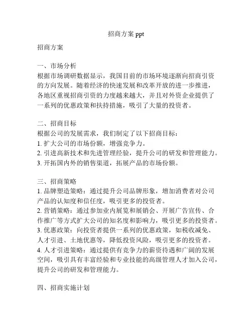 招商方案ppt