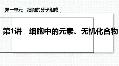 【课件】高三生物一轮复习课件_细胞中的元素和化合物