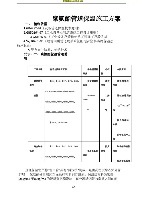 聚氨酯设备管道保温施工方案