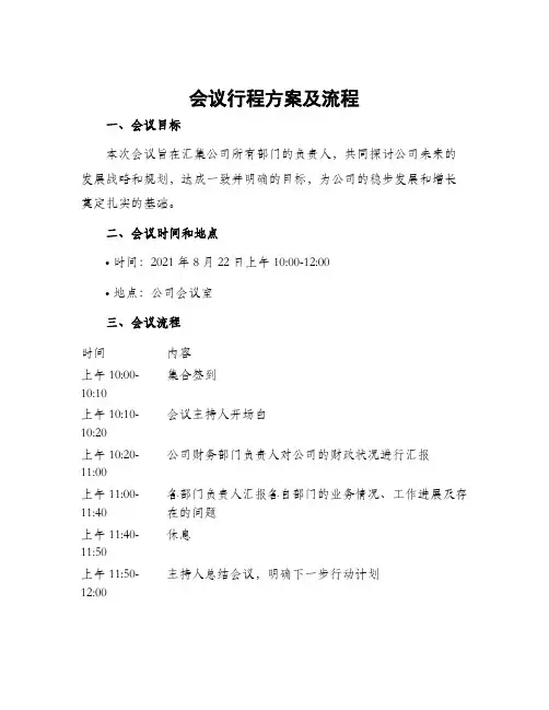 会议行程方案及流程