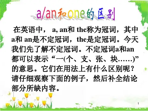 a,an的用法PPT参考幻灯片