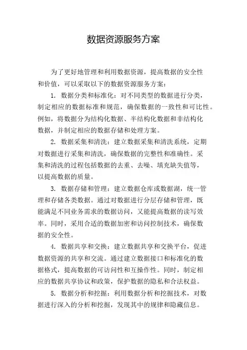 数据资源服务方案