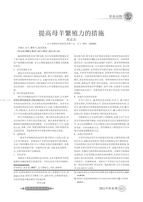 提高母羊繁殖力的措施