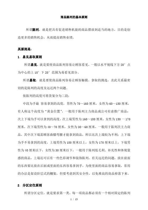 商品陈列基本原则