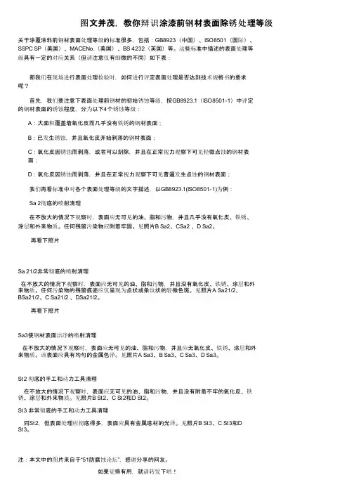 图文并茂，教你辩识涂漆前钢材表面除锈处理等级