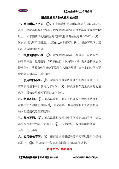 耐高温涂料和防火涂料的差别