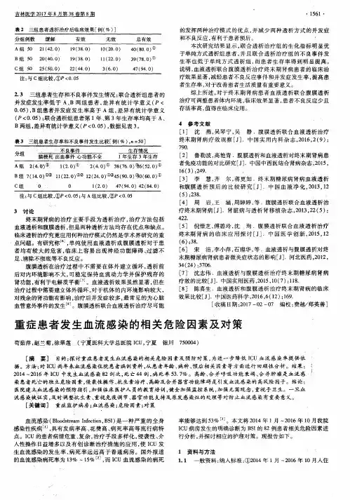 重症患者发生血流感染的相关危险因素及对策