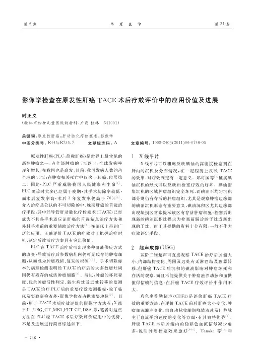 影像学检查在原发性肝癌TACE术后疗效评价中的应用价值及进展