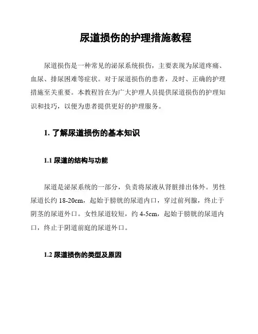 尿道损伤的护理措施教程