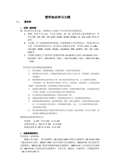 管件知识学习大纲