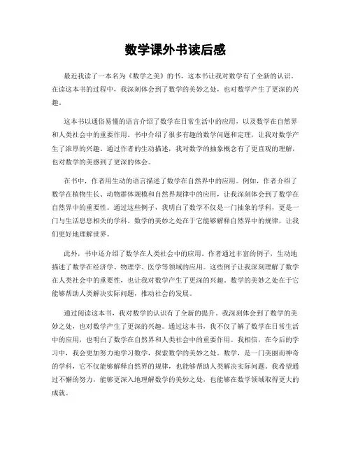 数学课外书读后感