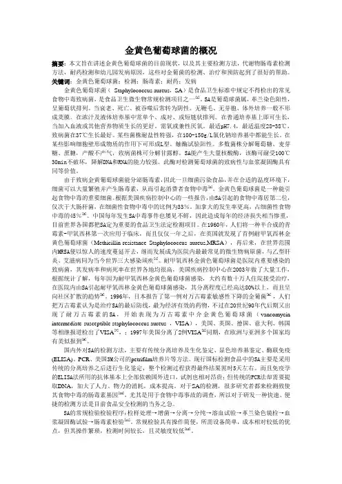 金黄色葡萄球菌的概况