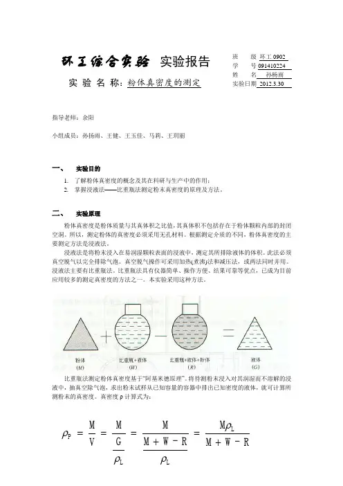 粉体真密度的测定