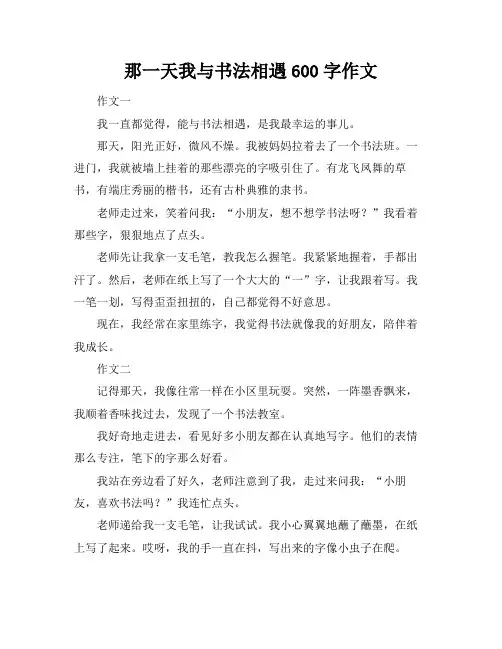 那一天我与书法相遇600字作文