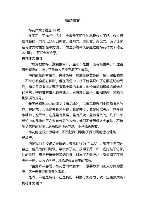 梅花作文（精选22篇）