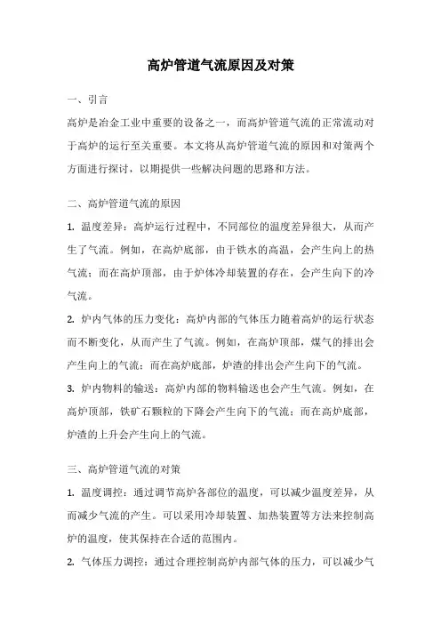 高炉管道气流原因及对策