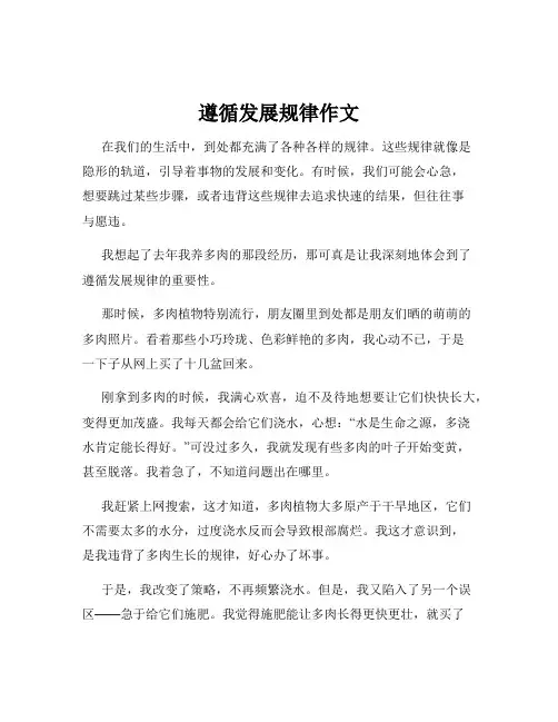 遵循发展规律作文