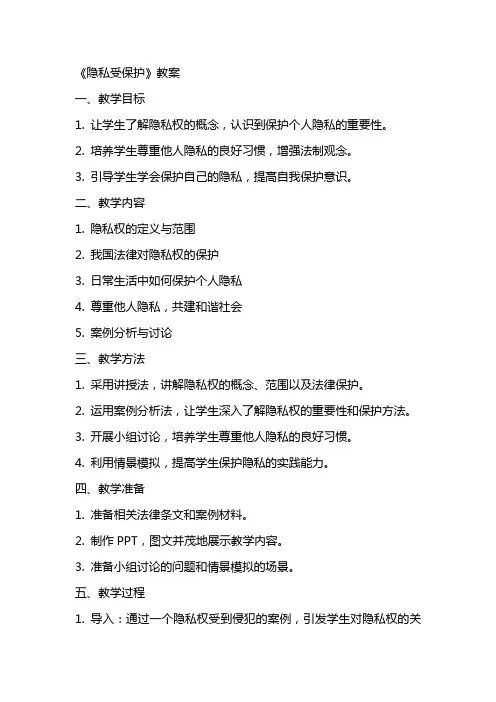 《隐私受保护》教案