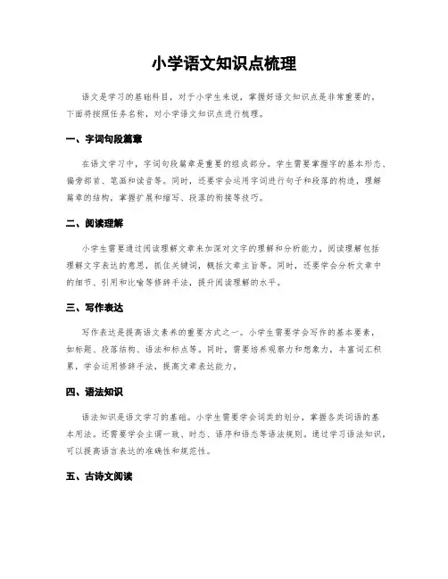 小学语文知识点梳理