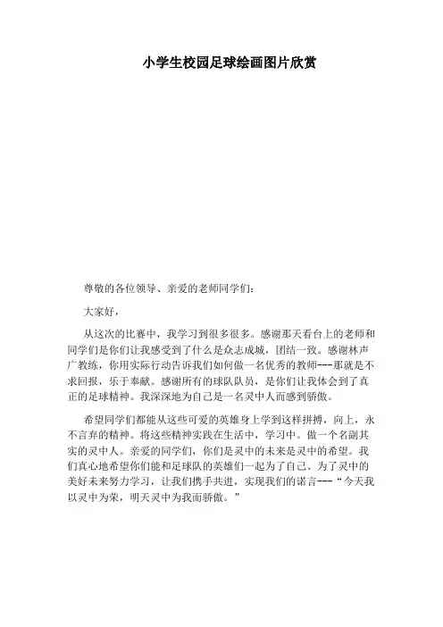 小学生校园足球绘画图片欣赏