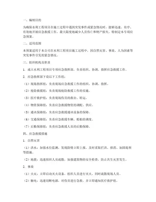 水利工程项目专项应急预案