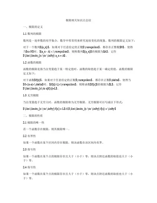 极限相关知识点总结